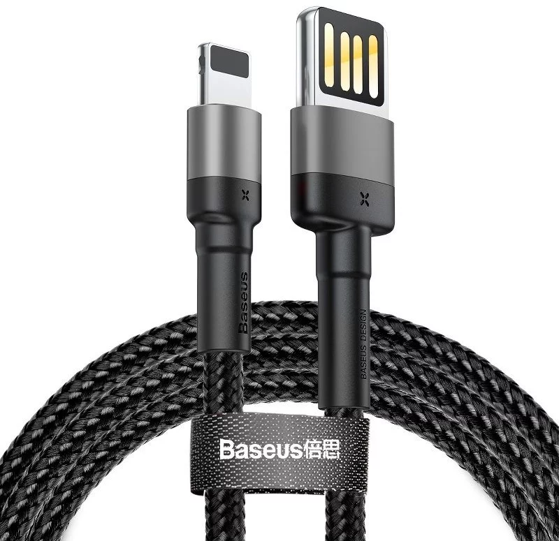 Kábel Baseus Cafule Double-sided USB Lightning Cable 1.5A 2m (Gray+Black)