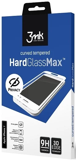 Ochranné sklo 3MK Glass Max Privacy iPhone 8 black, FullScreen Glass Privacy 