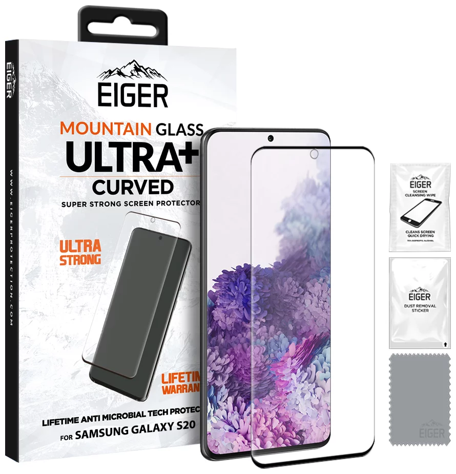 Ochranné sklo Eiger GLASS Mountain ULTRA+ Super Strong Screen Protector for Samsung Galaxy S20 (EGMSP00164)