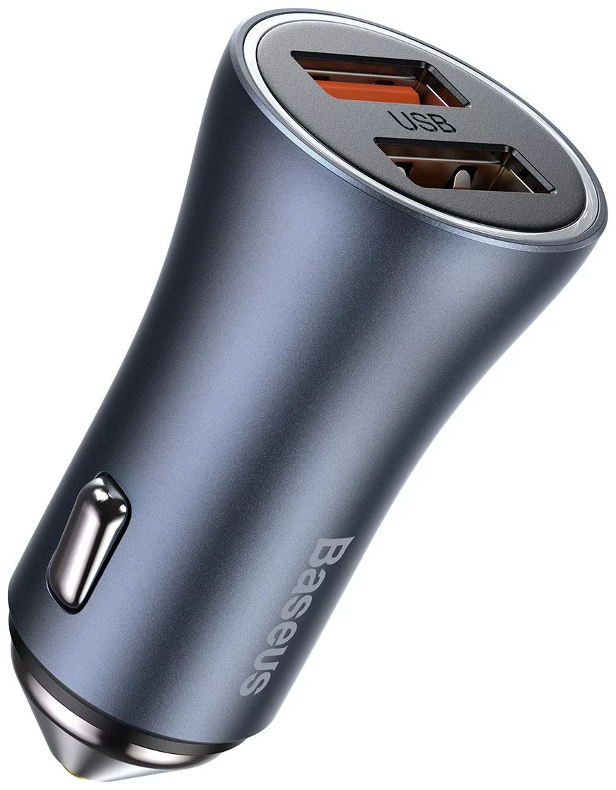 Nabíječka do auta Baseus Golden Contactor Pro car charger, 2x USB, QC SCP, 40W (gray) (6953156201972)