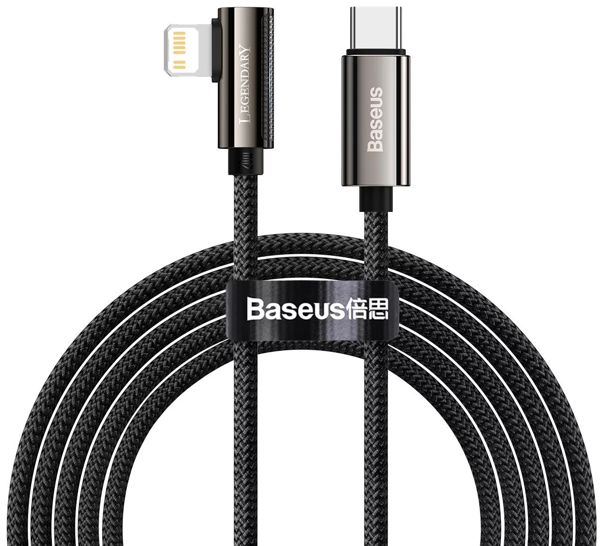Kábel Cable USB-C to Lightning Baseus Legend Series, PD, 20W, 2m (black) (6953156207486)