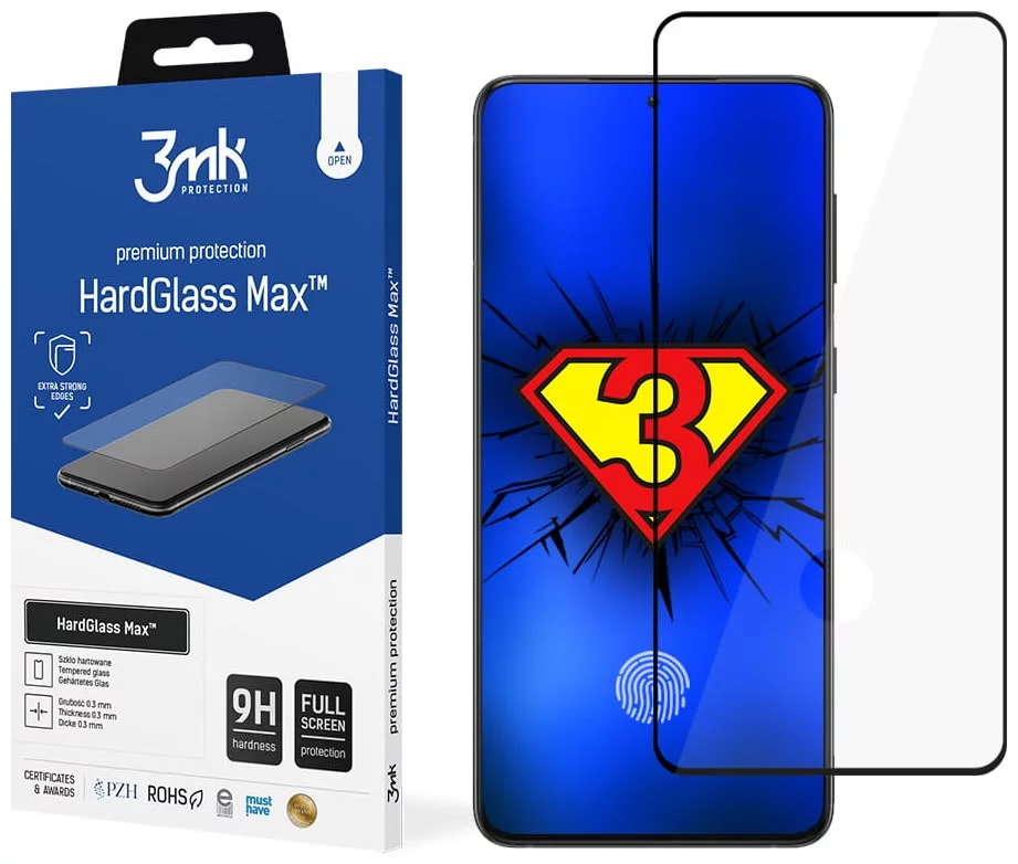 Ochranné sklo 3MK HardGlass Max Samsung Galaxy S21 FE black 