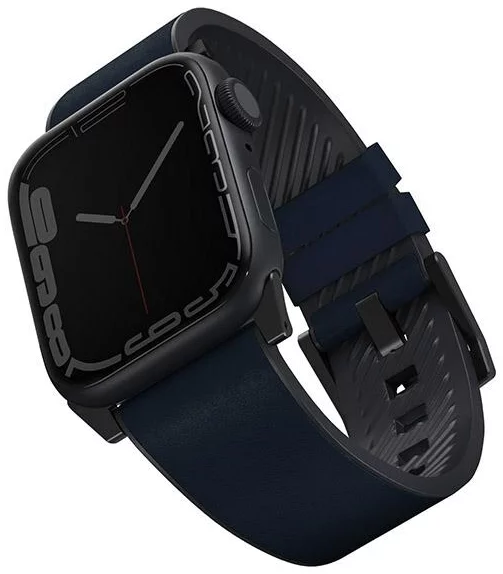Remienok UNIQ strap Straden Apple Watch Series 4/5/6/7/SE 42/44/45mm. Leather Hybrid Strap blue (UNIQ-45MM-STRABLU)