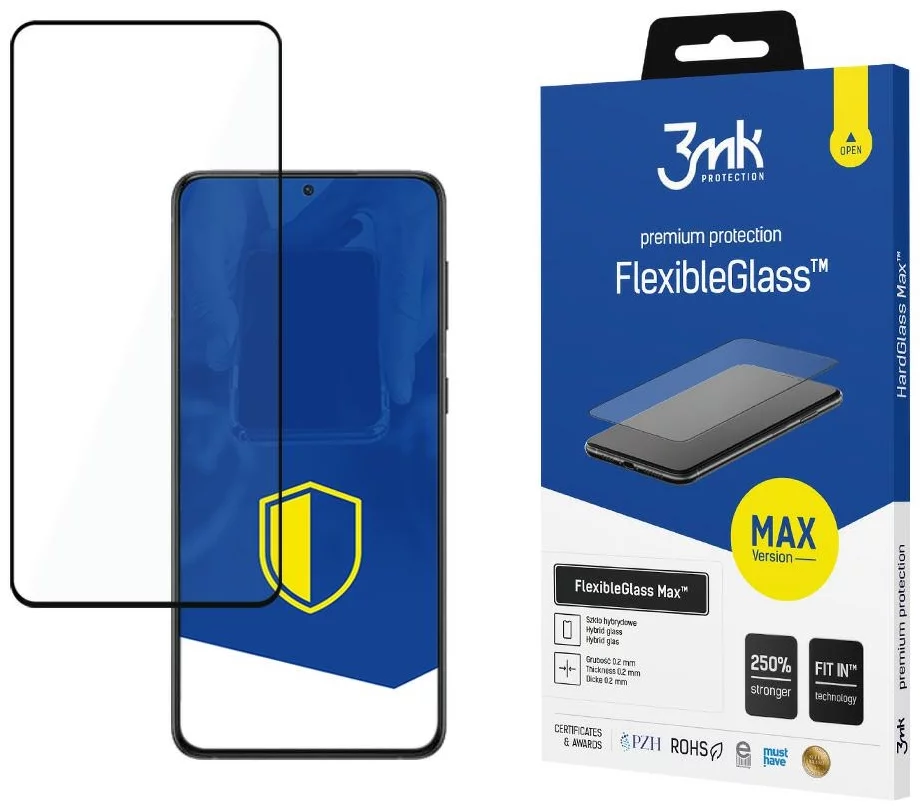 Ochranné sklo 3MK FlexibleGlass Max Samsung S901 S22 black 