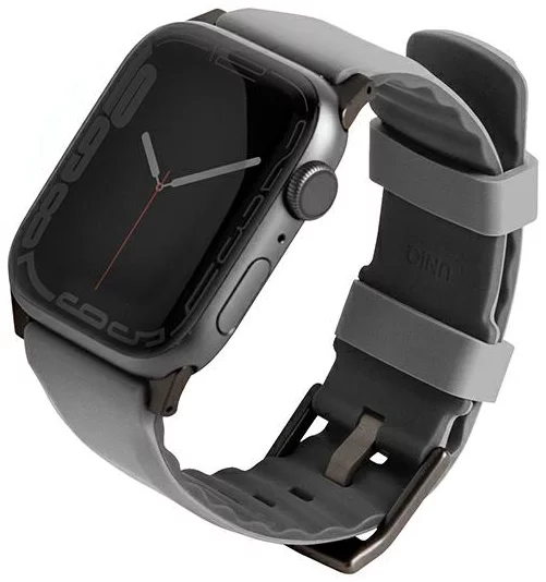 Řemínek UNIQ strap Linus Apple Watch Series 4/5/6/7/8/SE/SE2 38/40/41mm. Airosoft Silicone chalk grey (UNIQ-41MM-LINUSGRY)