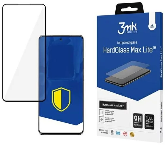 Ochranné sklo 3MK HardGlass Max Lite Motorola Edge 30 Fusion black Fullscreen Glass Lite