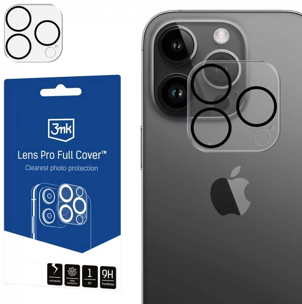 Ochranné sklo 3MK Lens Pro Full Cover iPhone 13 Pro/ 13 Pro Max Tempered glass for camera lens with mounting frame 1pcs 