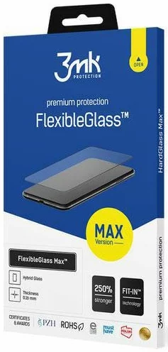 Ochranné sklo 3MK FlexibleGlass Max Samsung Galaxy S23 FE black, Hybrid Glass with reinforced edges