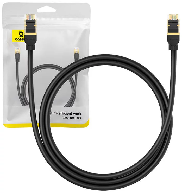 Kábel Baseus Network cable cat.8 Ethernet RJ45, 40Gbps, 1m (black)