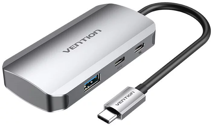 USB Hub Vention USB-C to USB-C Docking Station, 3x USB3.0, PD 0.15m TNDHB, gray