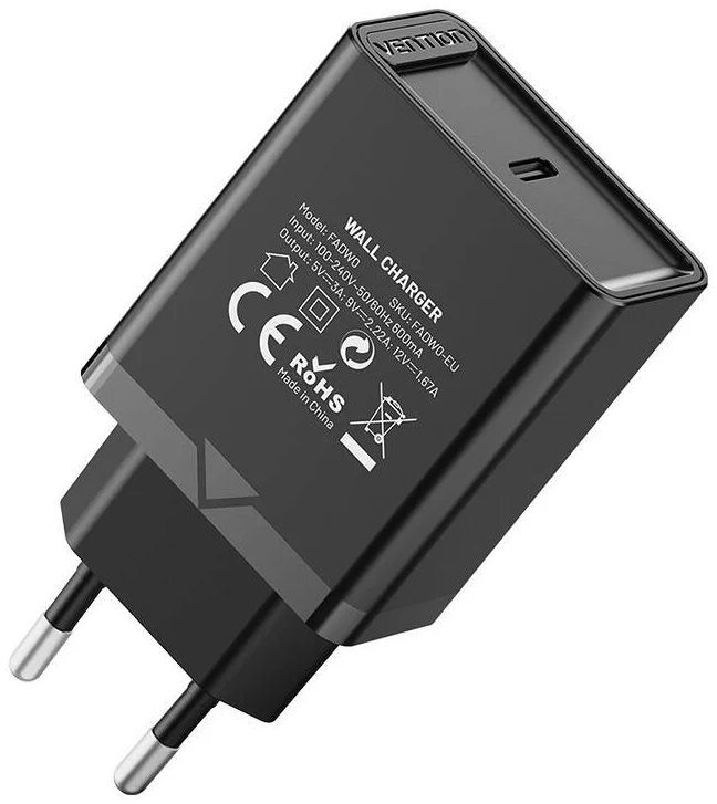Nabíjačka Vention USB-C Wall Charger FADB0-EU (20 W) Black