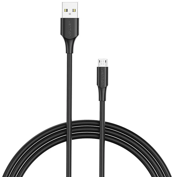 Kábel Vention Cable USB 2.0 Male to Micro-B Male 2A 0.5m CTIBD (black)