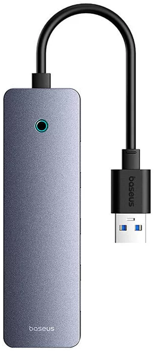 USB Hub Baseus Hub 4in1 UltraJoy Lite 15cm USB-A to 4x USB 3.0 + USB-C 5V (grey)