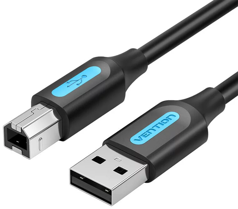 Kábel Vention USB 2.0 A to USB-B cable with ferrite core COQBL 2A 10m Black PVC