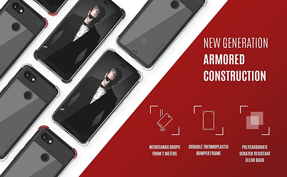 Ghostek - Google Pixel 3 Case, Covert 2 Series, Red (GHOCAS1023)