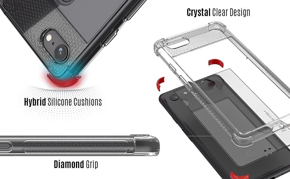 Ghostek - Google Pixel 3 Case, Covert 2 Series, Red (GHOCAS1023)