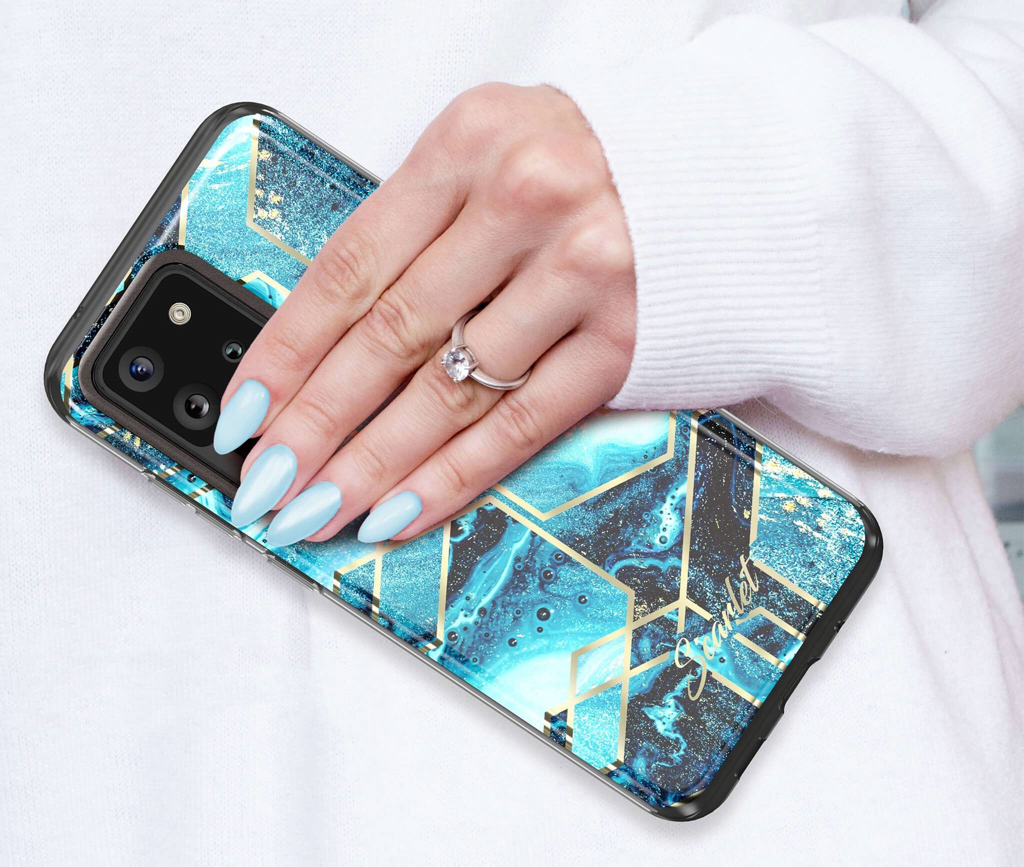 Ghostek Stylish Phone Case -Blue Waves Samsung Galaxy S20 Plus