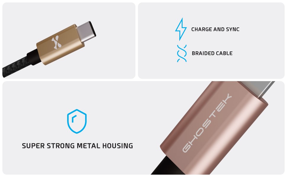 Ghostek USB-C to Lightning - Durable Graded Charging Cables - 1,8m