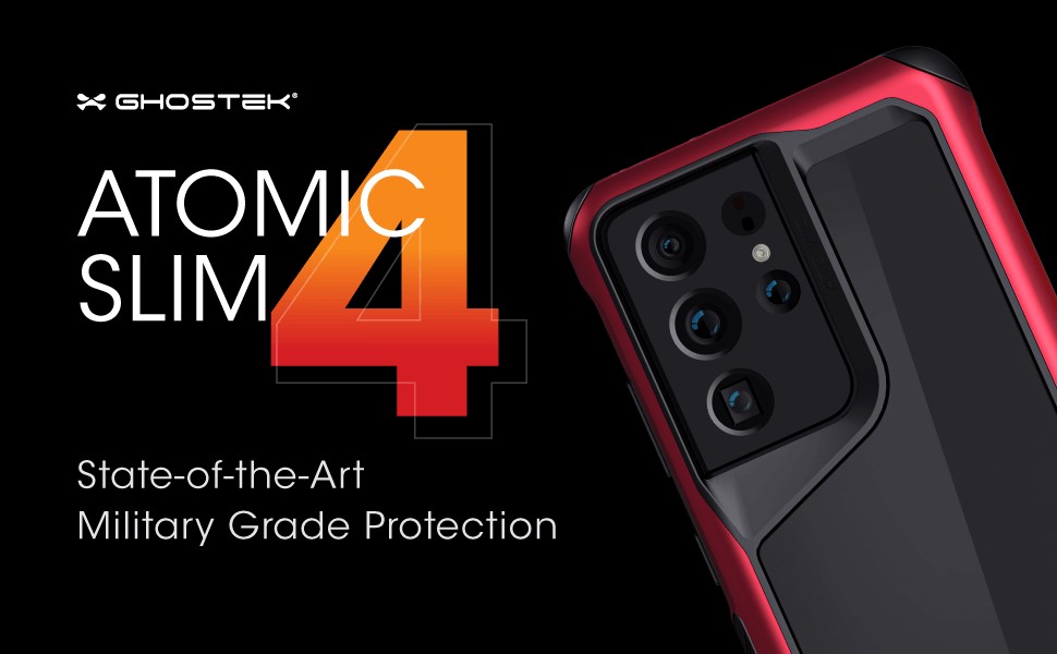 Ghostek Atomic Slim 4 Red Aluminum Case for Samsung Galaxy S21 Plus