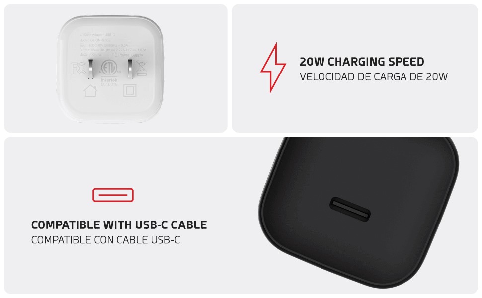 Ghostek Wall Charger 20W — NRGlink, white