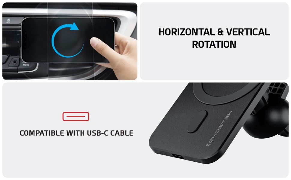 Ghostek Car MagSafe Mount — NRGmount, black (GHONRG023)