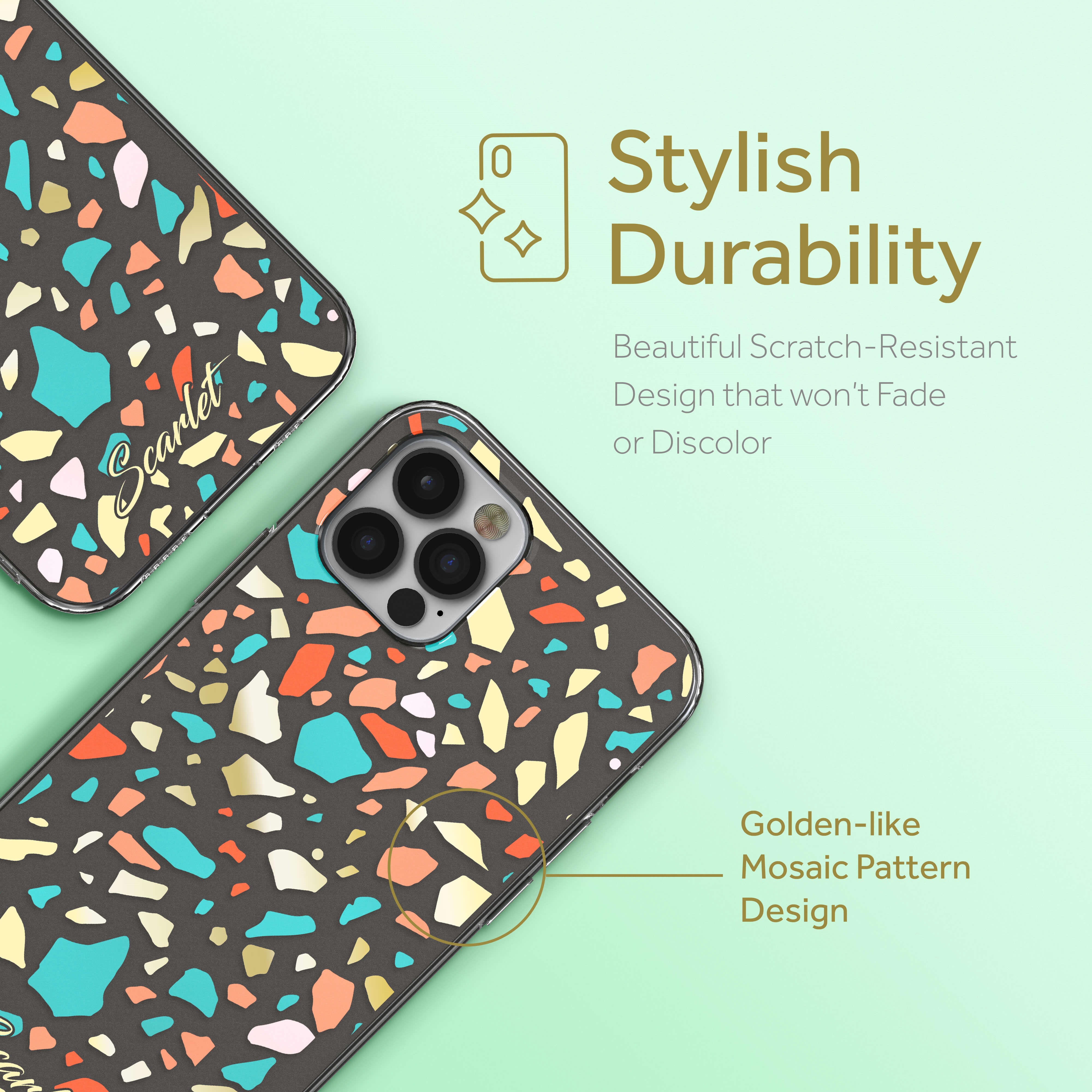 Ghostek SCARLET Case for Iphone 12 Pro, Terrazzo (SCACAS079)