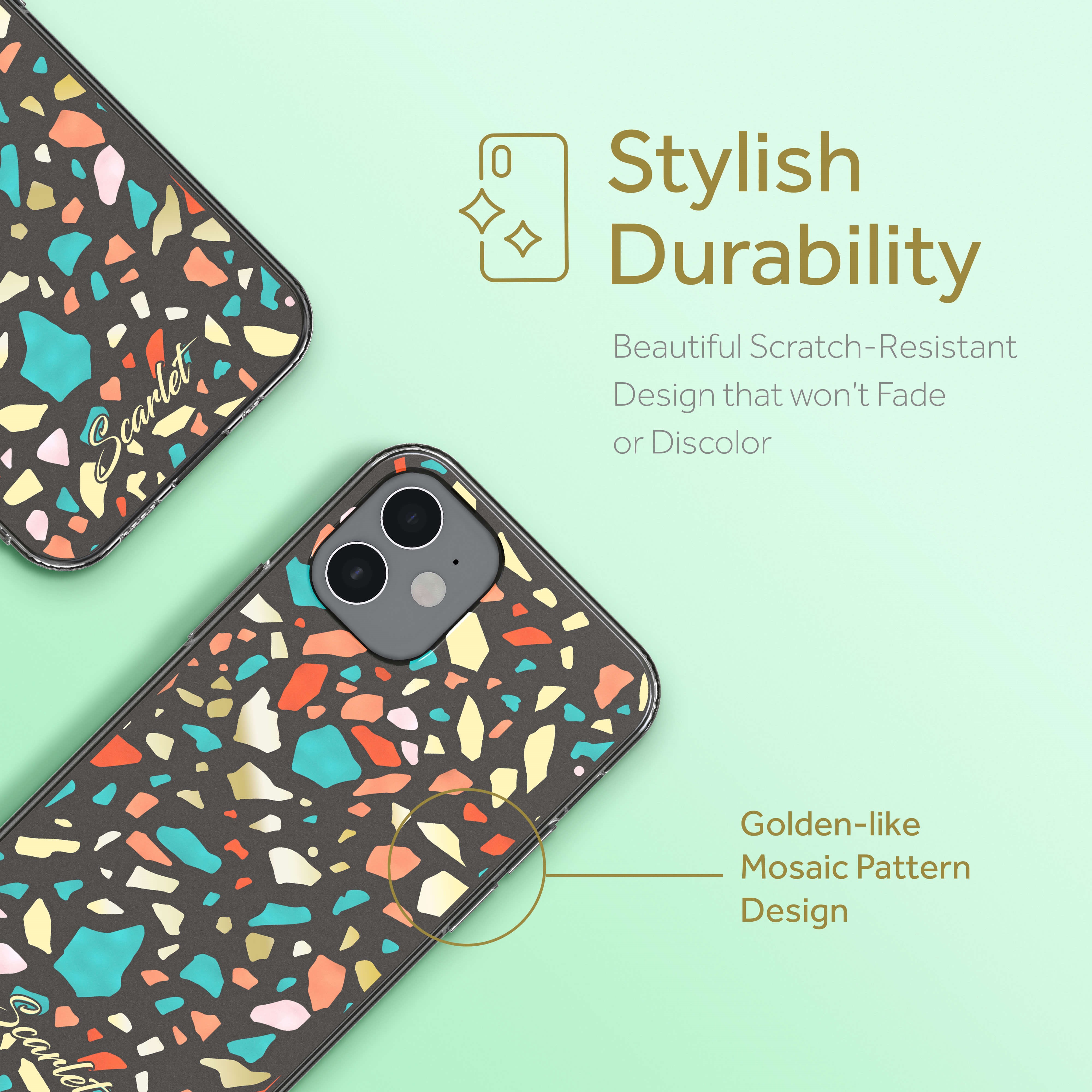 Ghostek SCARLET Case for Iphone 12 Mini, Terrazzo (SCACAS077)