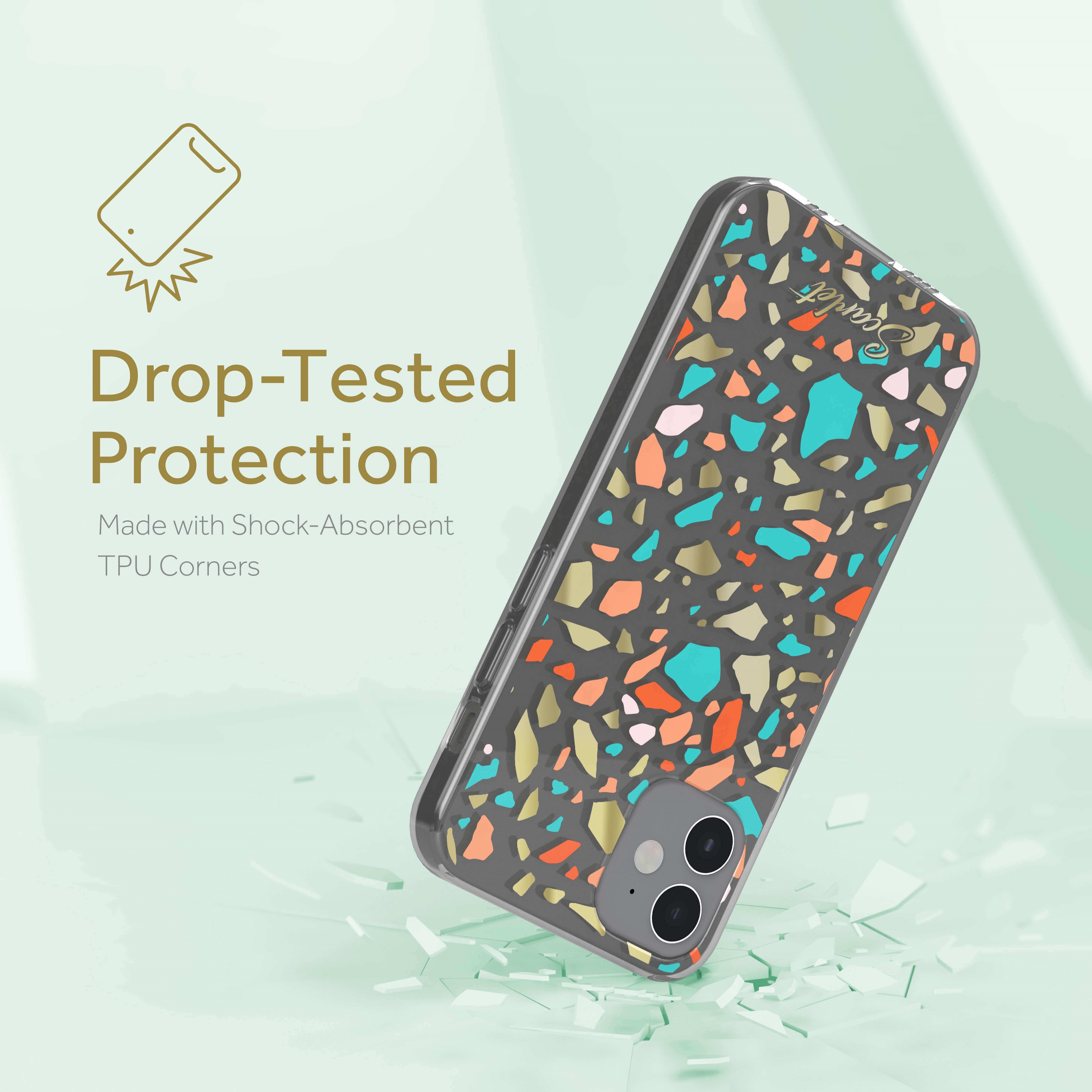 Ghostek SCARLET Case for Iphone 12 Mini, Terrazzo (SCACAS077)