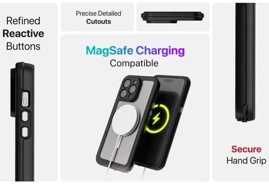 Ghostek Nautical Slim Apple iPhone 15 Waterproof Case Black