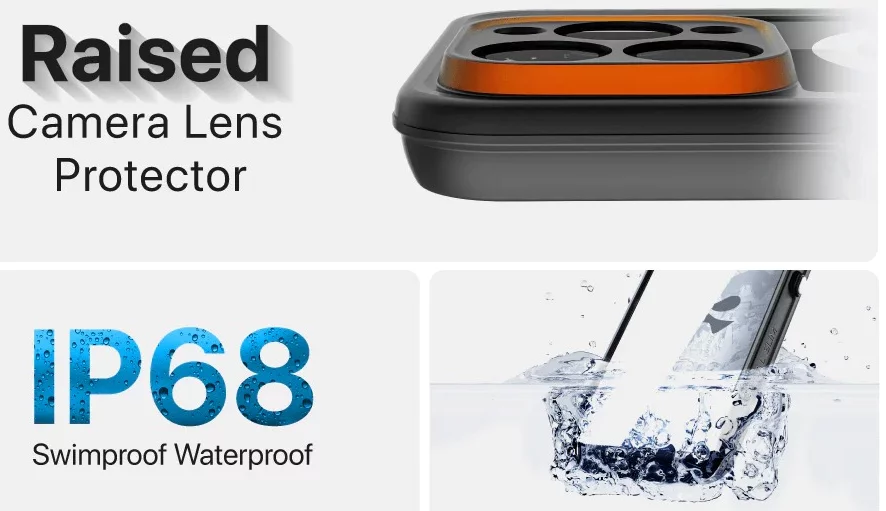 Ghostek Nautical Slim Apple iPhone 15 Waterproof Case Clear