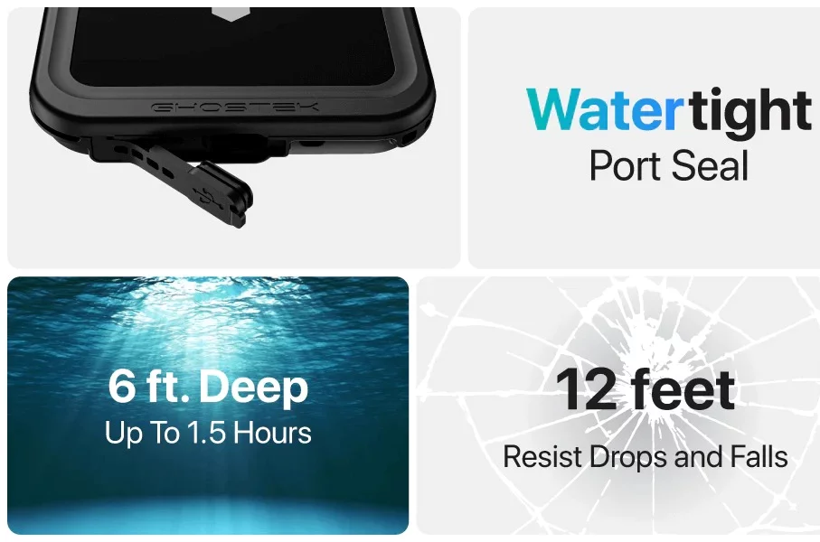 Ghostek Nautical Slim Apple iPhone 15 Plus Waterproof Case Clear