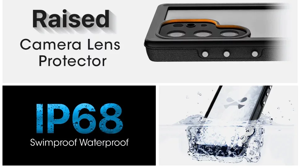 Ghostek Nautical Slim Black Extreme Waterproof Case for Galaxy S24 Plus