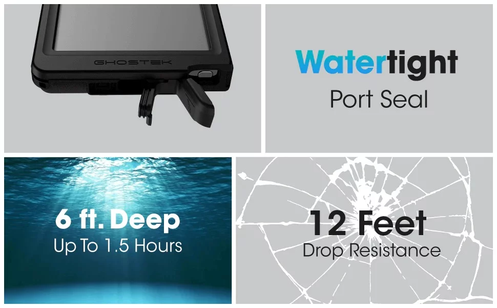 Ghostek Nautical Slim Black Extreme Waterproof Case for Galaxy S24 Ultra