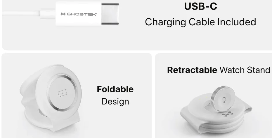 Ghostek 3 in 1 Foldable MagSafe Wireless Charger True iPhone 15W Fast Charge