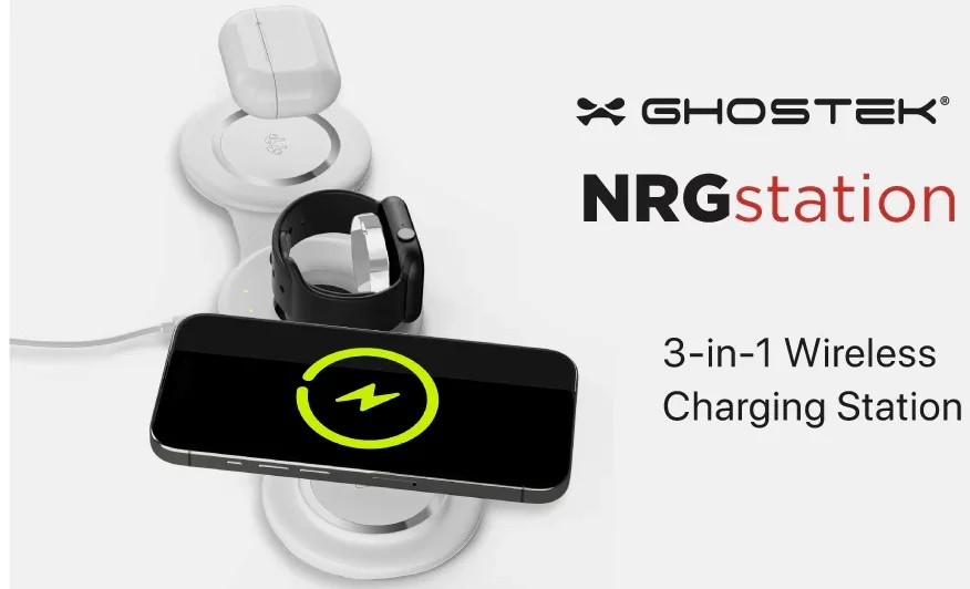 Ghostek 3 in 1 Foldable MagSafe Wireless Charger True iPhone 15W Fast Charge