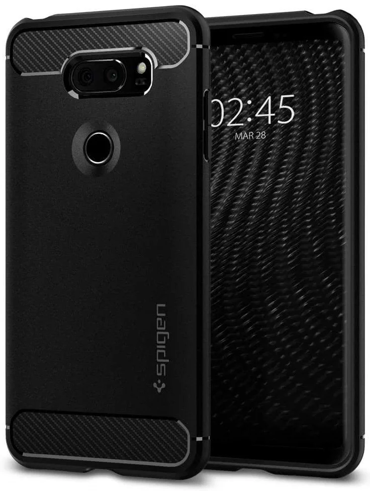 Case SPIGEN - LG V30 Case Rugged Armor Black (A25CS21979)
