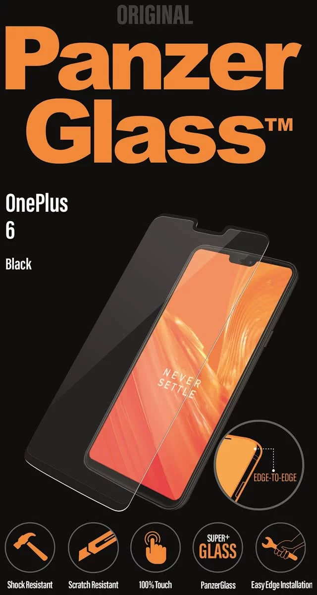 Levně Ochranné sklo PanzerGlass Premium pre OnePus 6 Case Friendly, 0.40 mm - Black (7006)