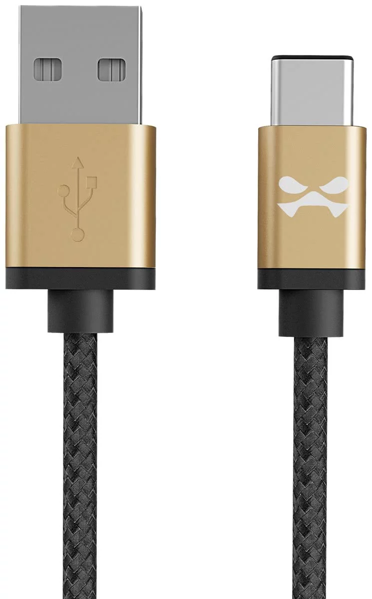 Levně Kabel Ghostek - NRGline USB-C 1,8m , Black/Gold (GHOCBL006)