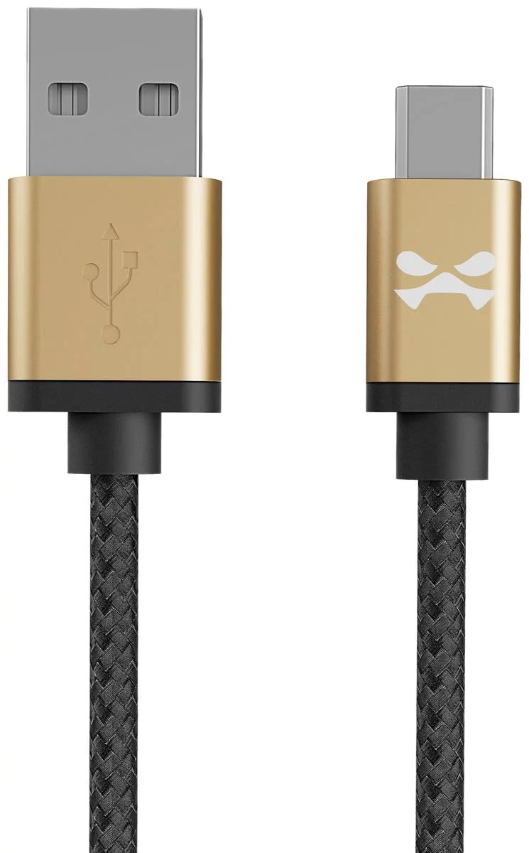 Levně Kabel Ghostek - NRGline Micro USB 1,8m , Black/Gold (GHOCBL030)