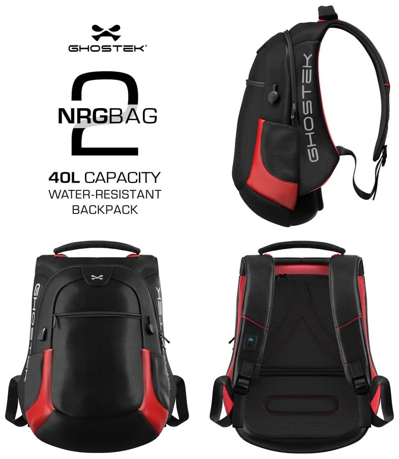 Ghostek NRGbag 2 15.6 Laptop Tech Backpack Black GHOBG014