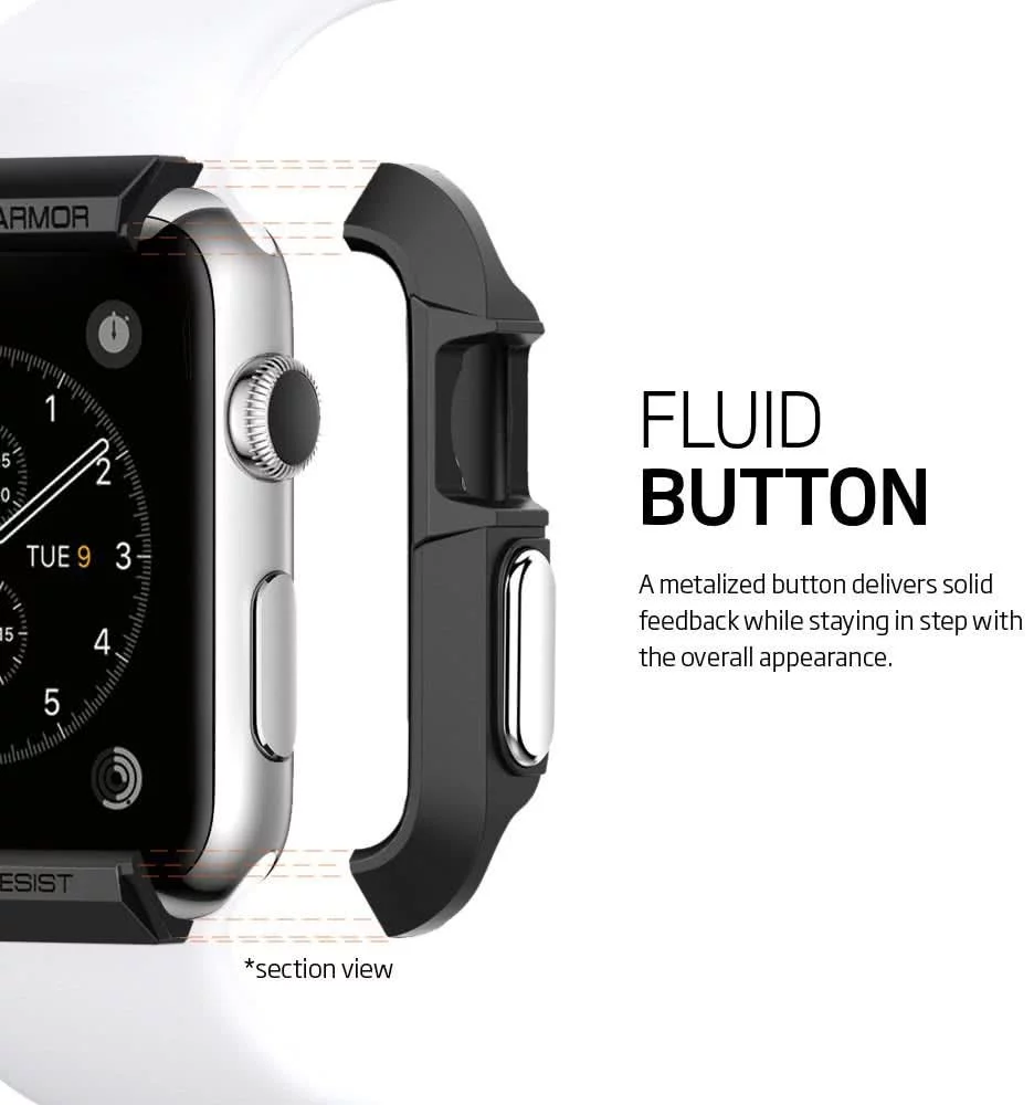 Case SPIGEN Apple Watch 3/2/1 (38mm) Case Rugged Armor, Black