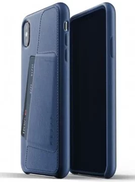 MUJJO Husa portofel din piele completa pentru iPhone Xs Max - Monaco Albastru (MUJJO-CS-102-BL) 