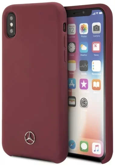 Huse Mercedes - Apple iPhone X Hard Case Silicone - Red (MEHCPXSILRE)