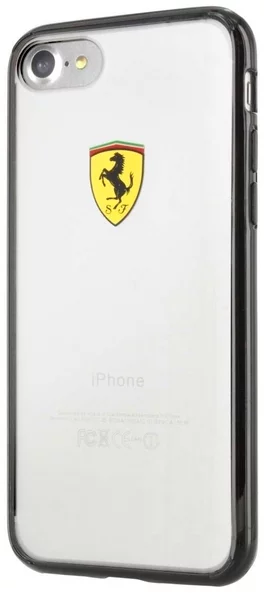 Levně Kryt Ferrari - Racing Hard Case Apple iPhone 7 - Transparent (FEHCP7BK)