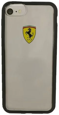 Levně Kryt Ferrari - Hard Case Apple iPhone 7 - Transparent/Black (FEHCRFP7BK)