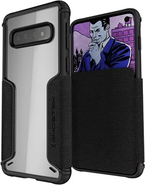Ghostek - Samsung Galaxy S10 Wallet Case Exec 3 Series, Black (GHOCAS2067)