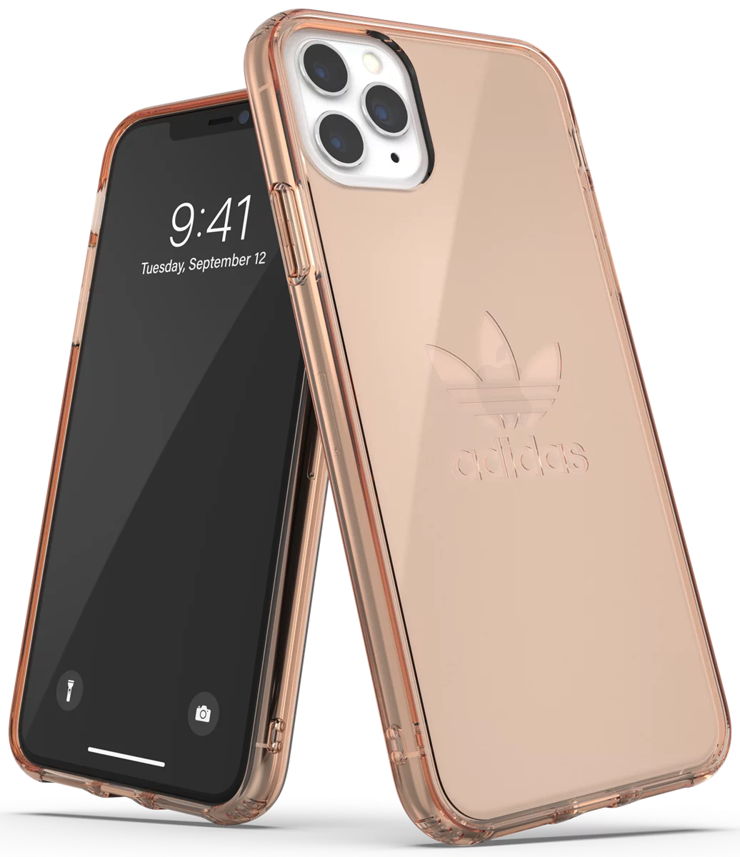 Levně Kryt ADIDAS - Protective Clear Case Big Logo for iPhone 11 Pro Max rose gold col. (36412)