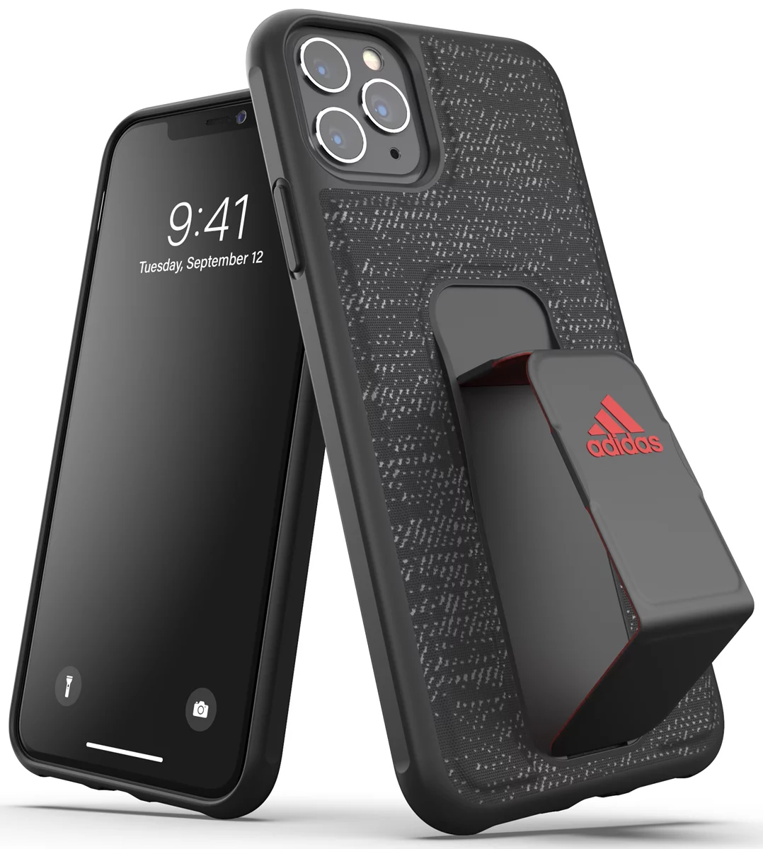 Levně Kryt ADIDAS - Grip case for iPhone 11 Pro Max black/red (36433)