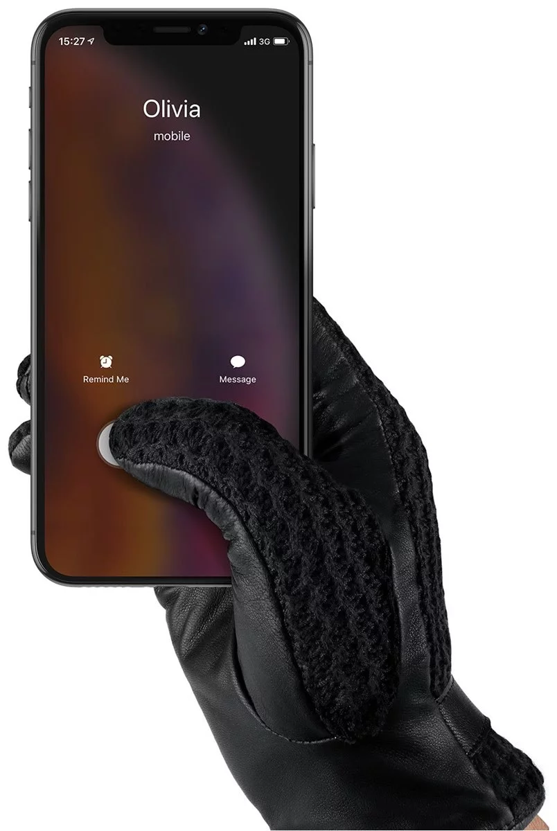 Smart rukavice MUJJO Leather Crochet Touchscreen Gloves - 8.0 (MUJJO-GL-052-80) 