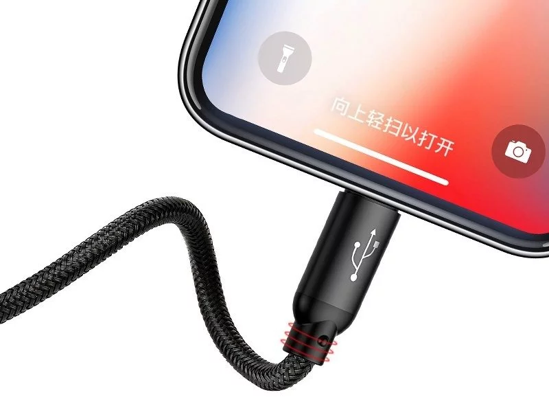 GEEK MONKEY - Câble USB-A 2.1 compatible 3 en 1 - Micro USB/iPhone  Lightning et USB-C - Charge rapide - 2 mètre - Noir